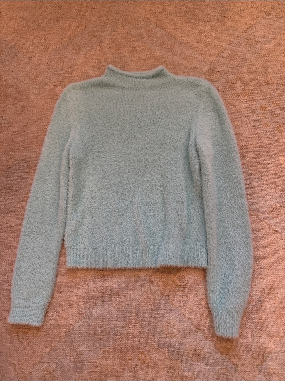 Universal Thread Light Blue Mock Neck Fuzzy Sweater